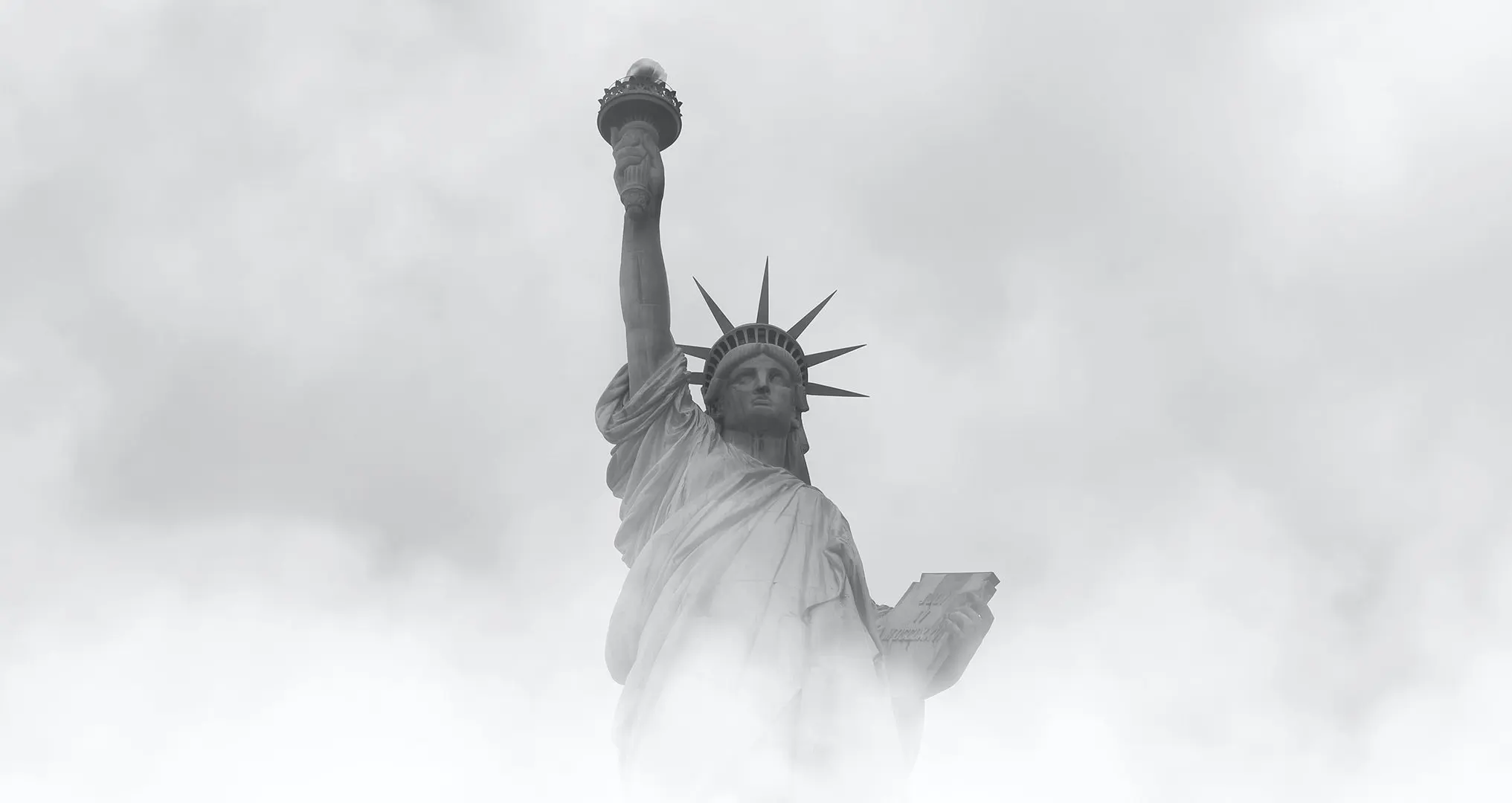 Statue of Liberty in black and white