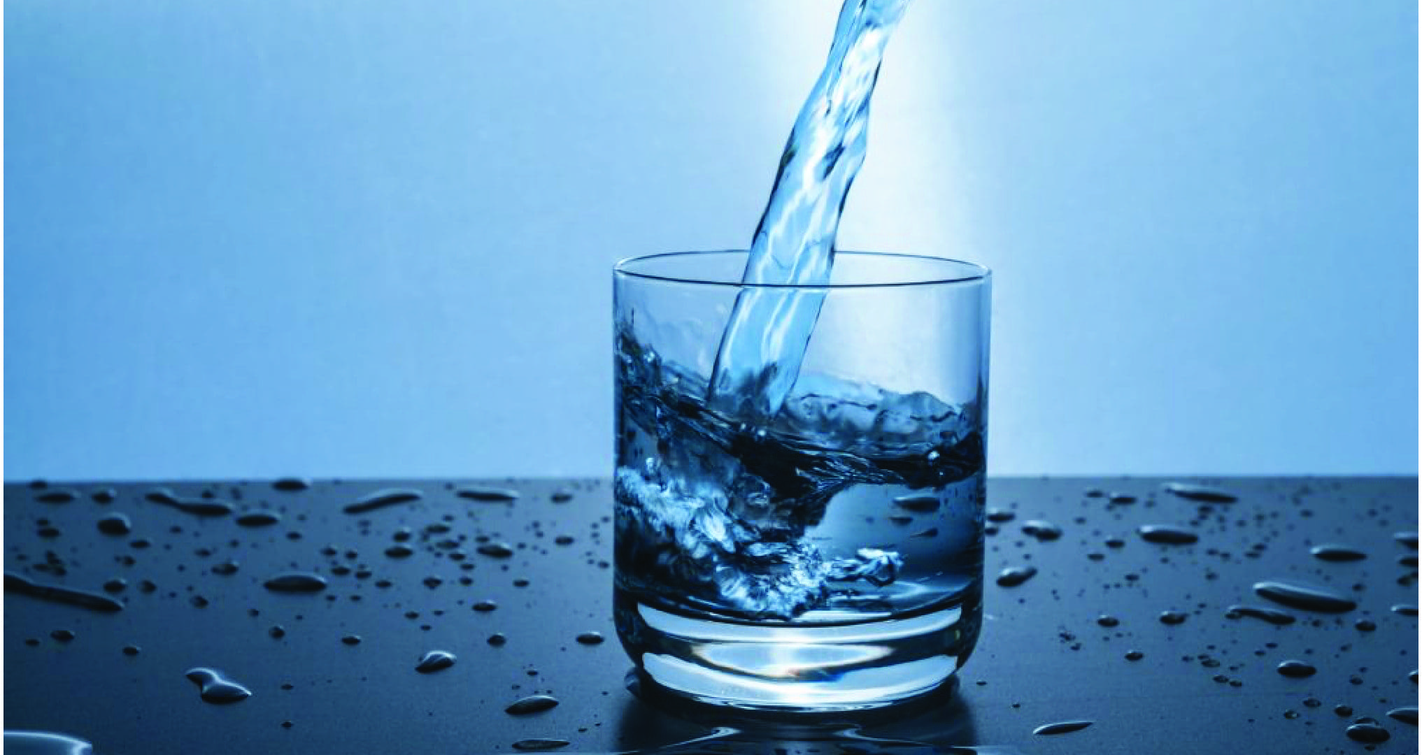 glass of water getting filled