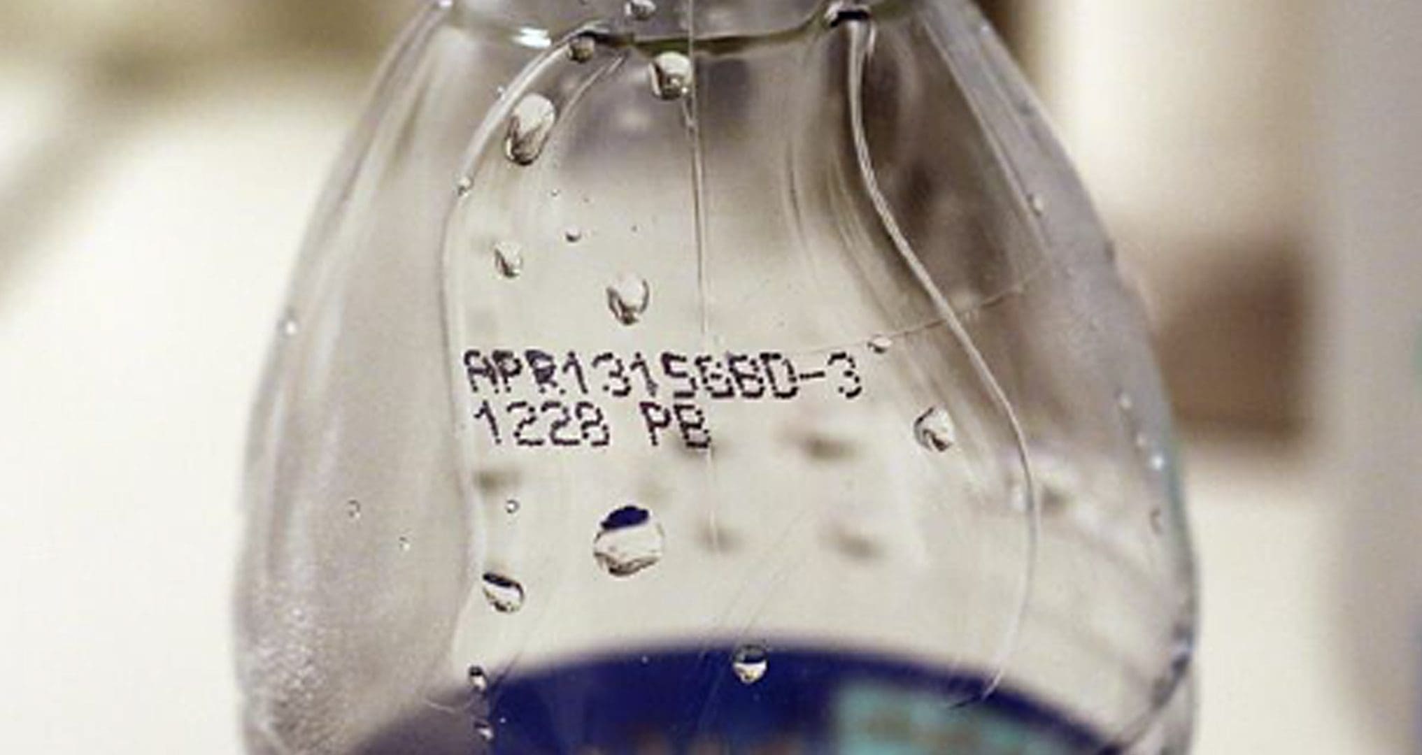 bottled water with expiration date.