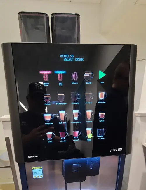 vitro x5 coffee machine, touch display